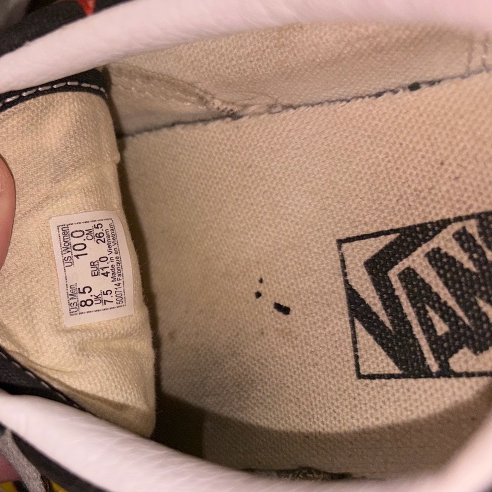 Vans Black and Yellow Flame Sneakers - Picture 6 of 6
